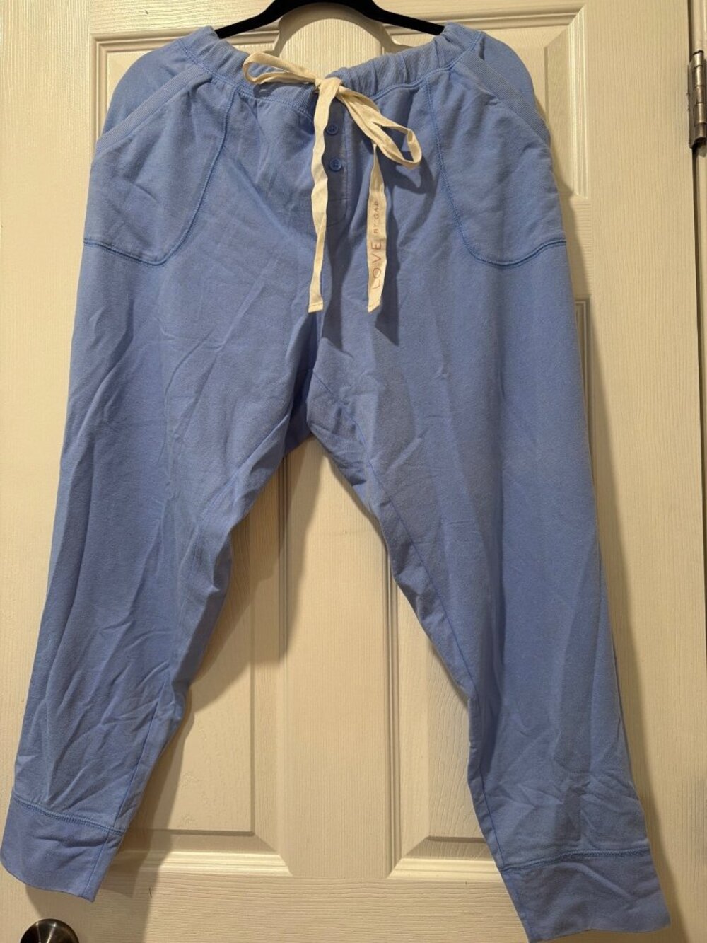 Love By Gap Womens Blue Drawstring Lounge Pants XL 96% Cotton 4% Spandex